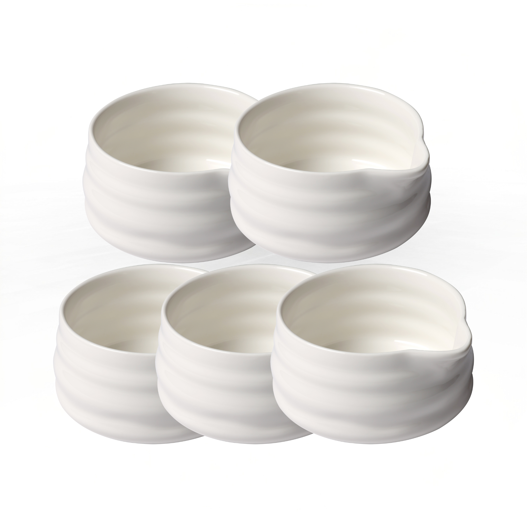 Matcha Bowl with Spout - White